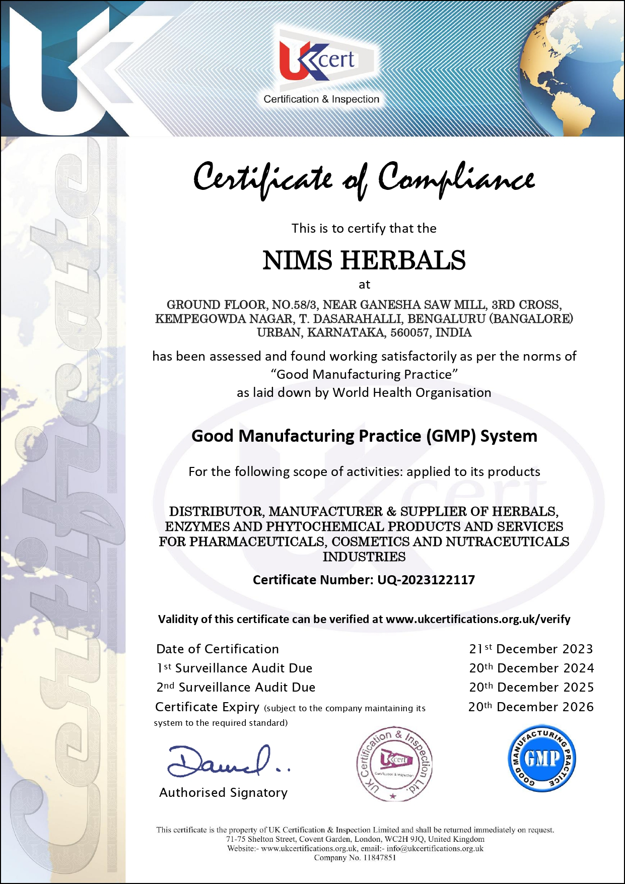 UKCERT GMP